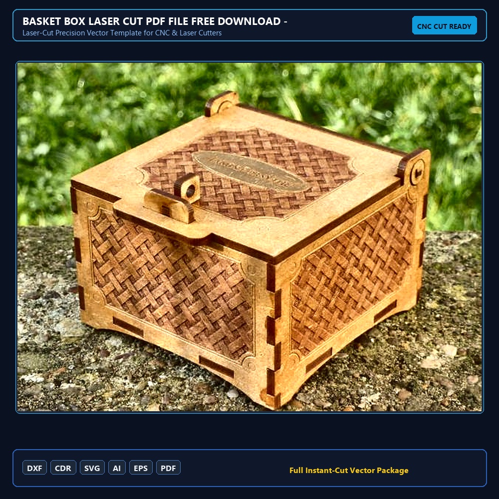Basket Box Laser Cut PDF File Free Download - 3axis.co