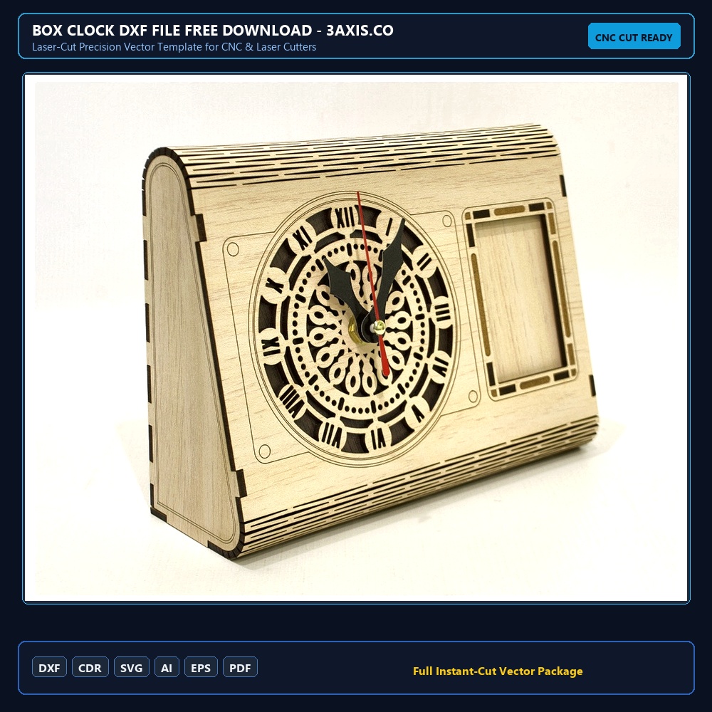 Box Clock DXF File Free Download - 3axis.co