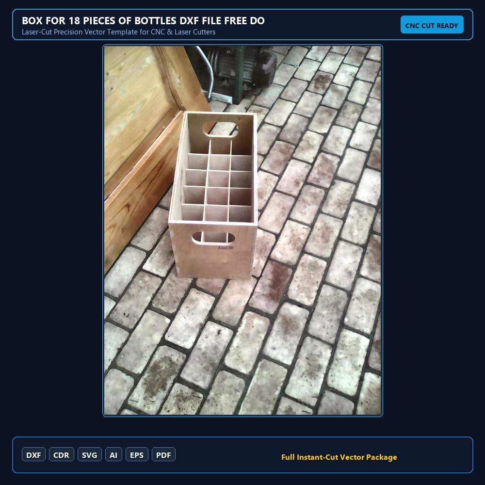 Box For 18 Pieces Of Bottles dxf File Free Download - 3axis.co