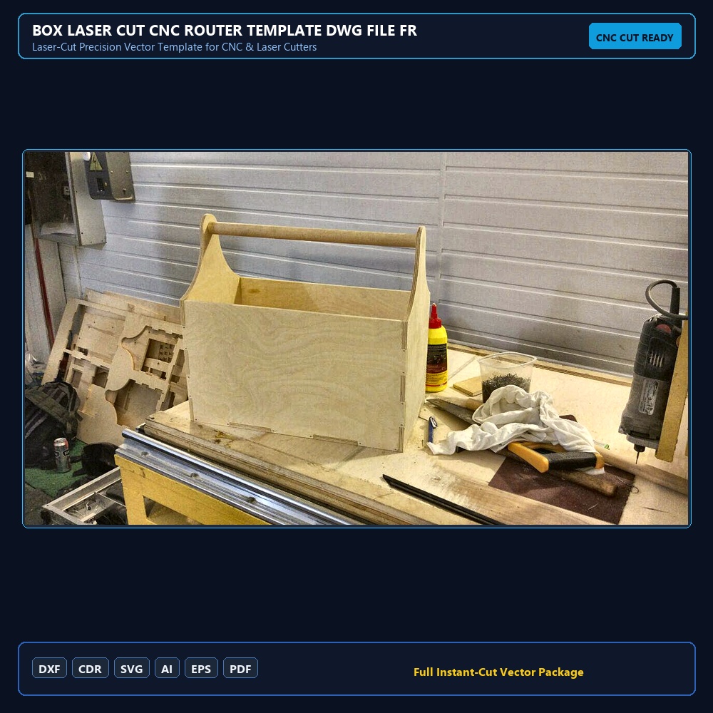 Box Laser Cut CNC Router Template DWG File Free Download - 3axis.co