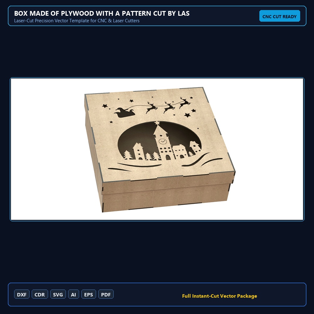 Box Made Of Plywood With A Pattern Cut By Laser