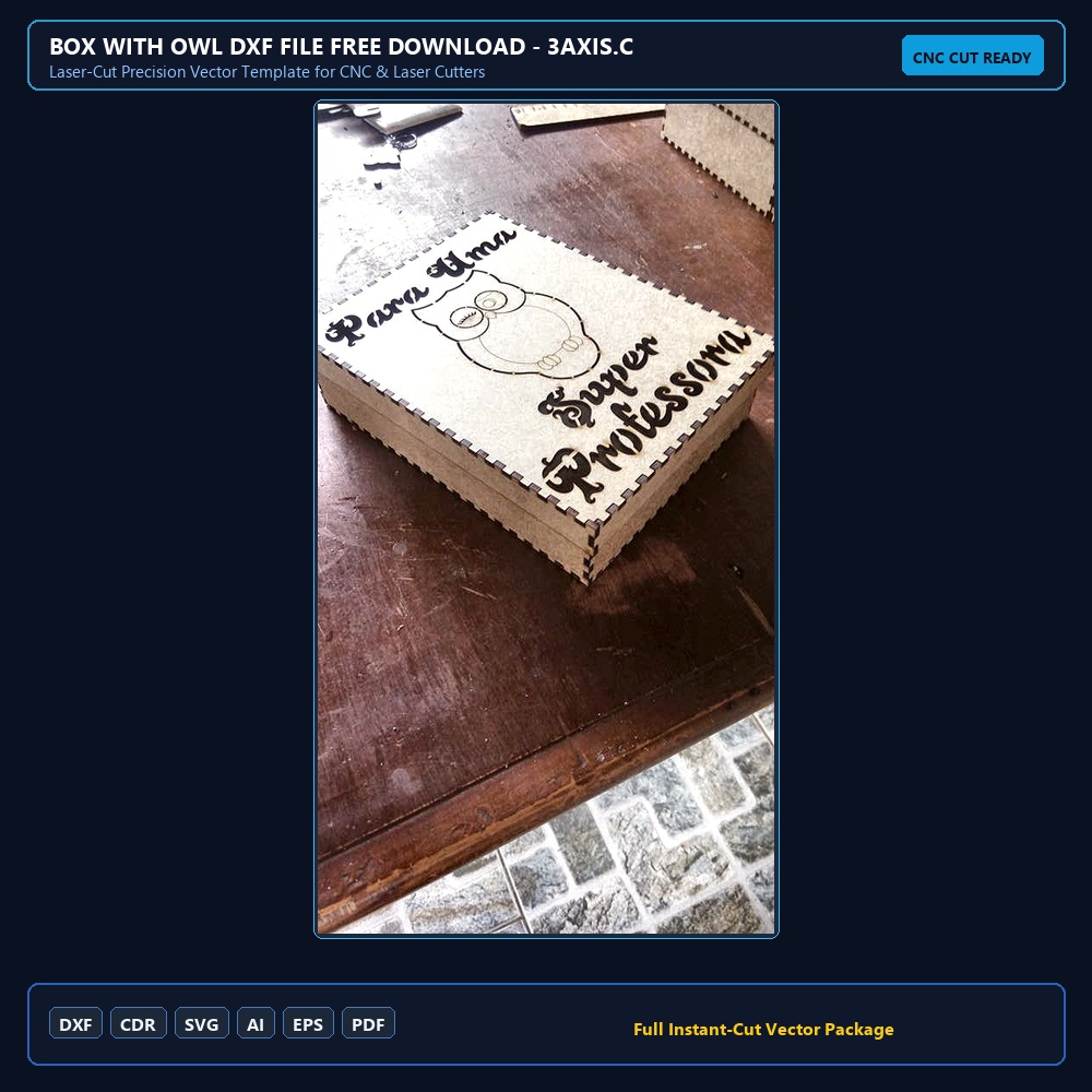 Box with Owl dxf File Free Download - 3axis.co