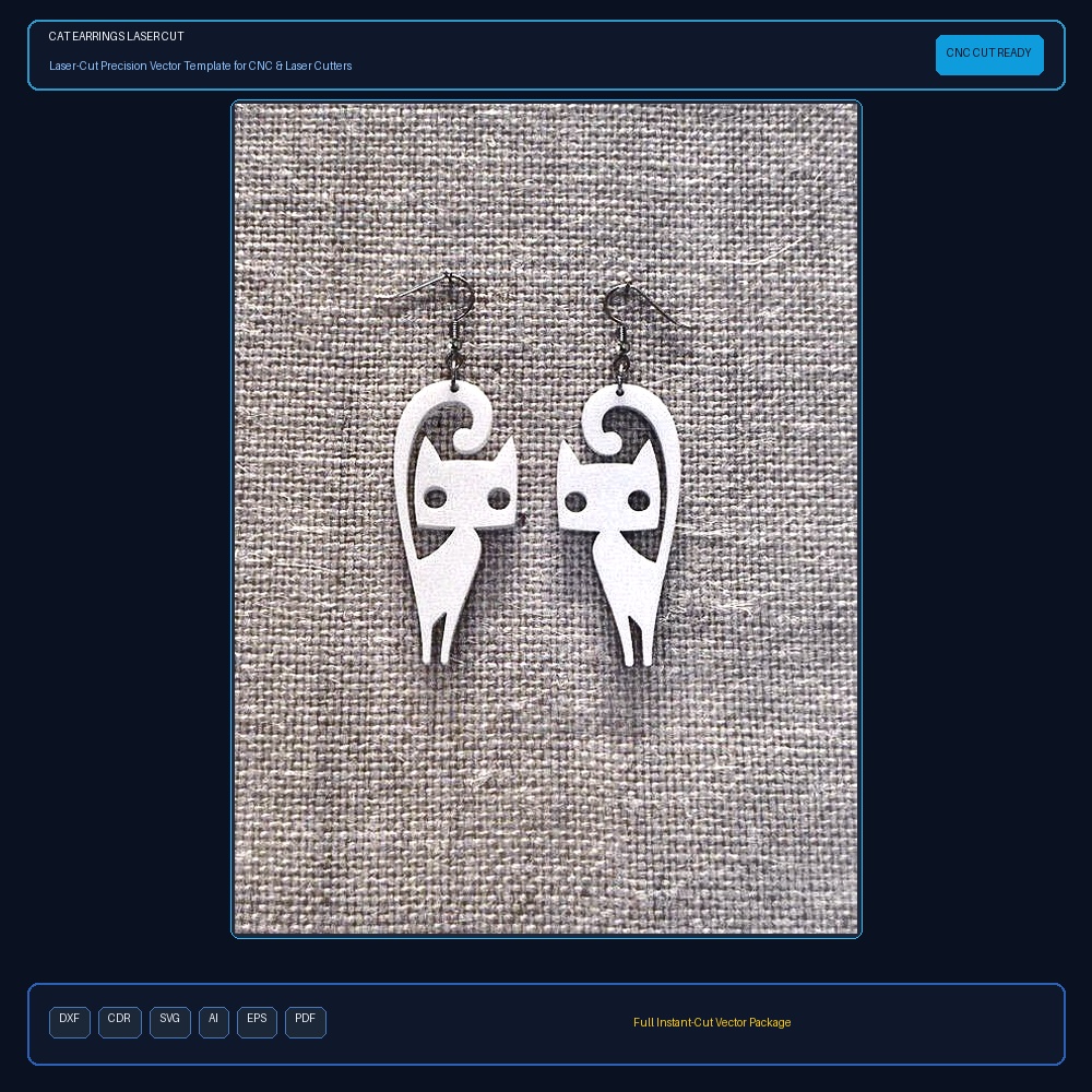 Cat Earrings Laser Cut