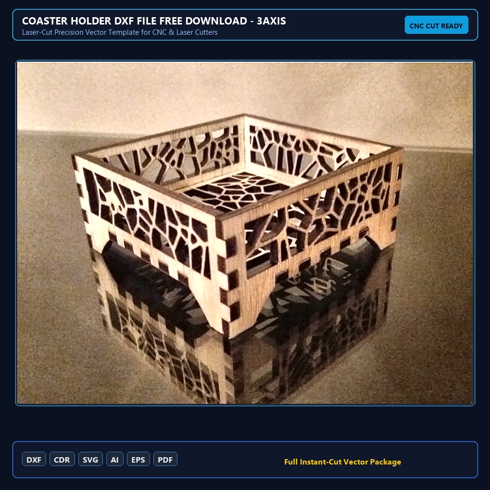 Coaster Holder DXF File Free Download - 3axis.co