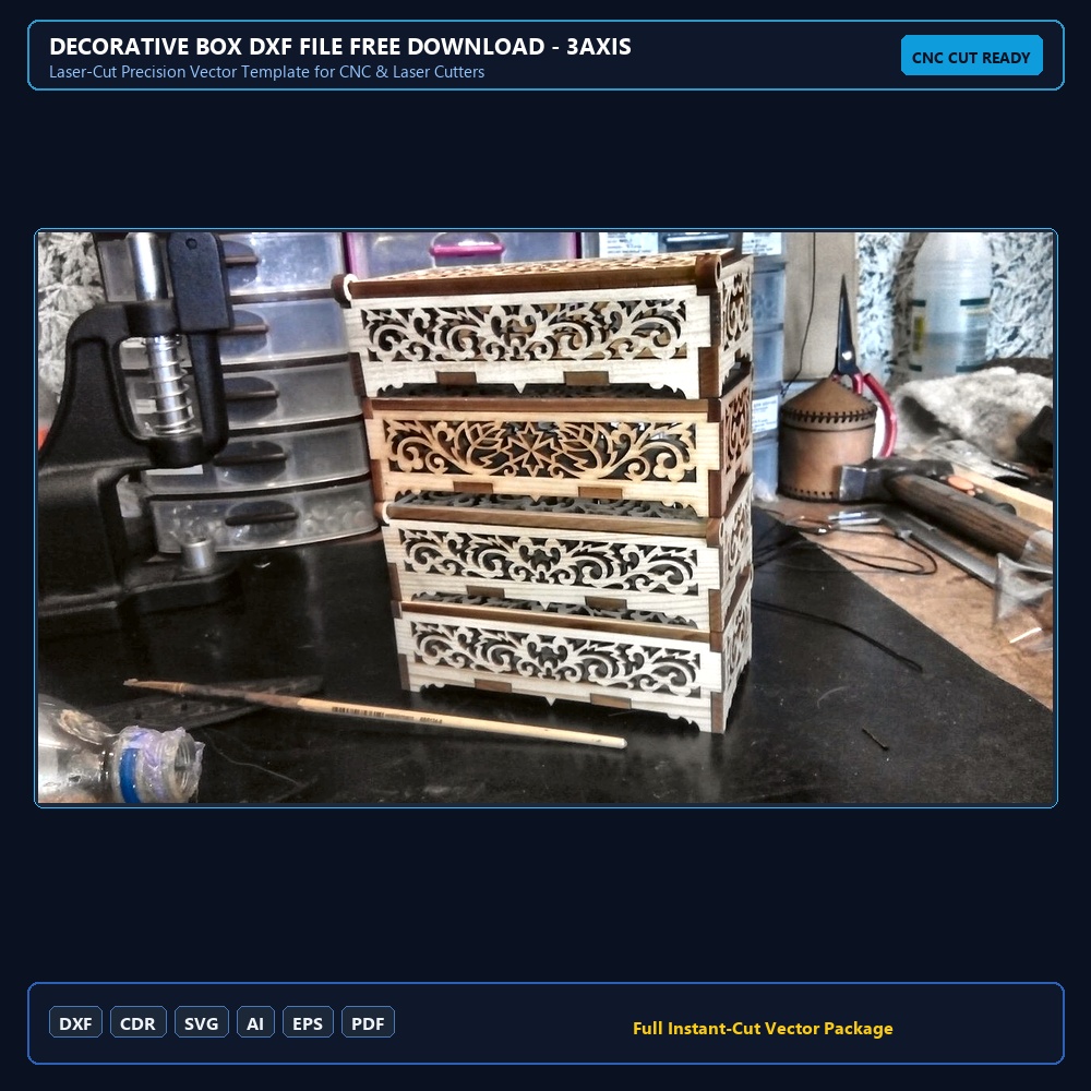 Decorative Box DXF File Free Download - 3axis.co