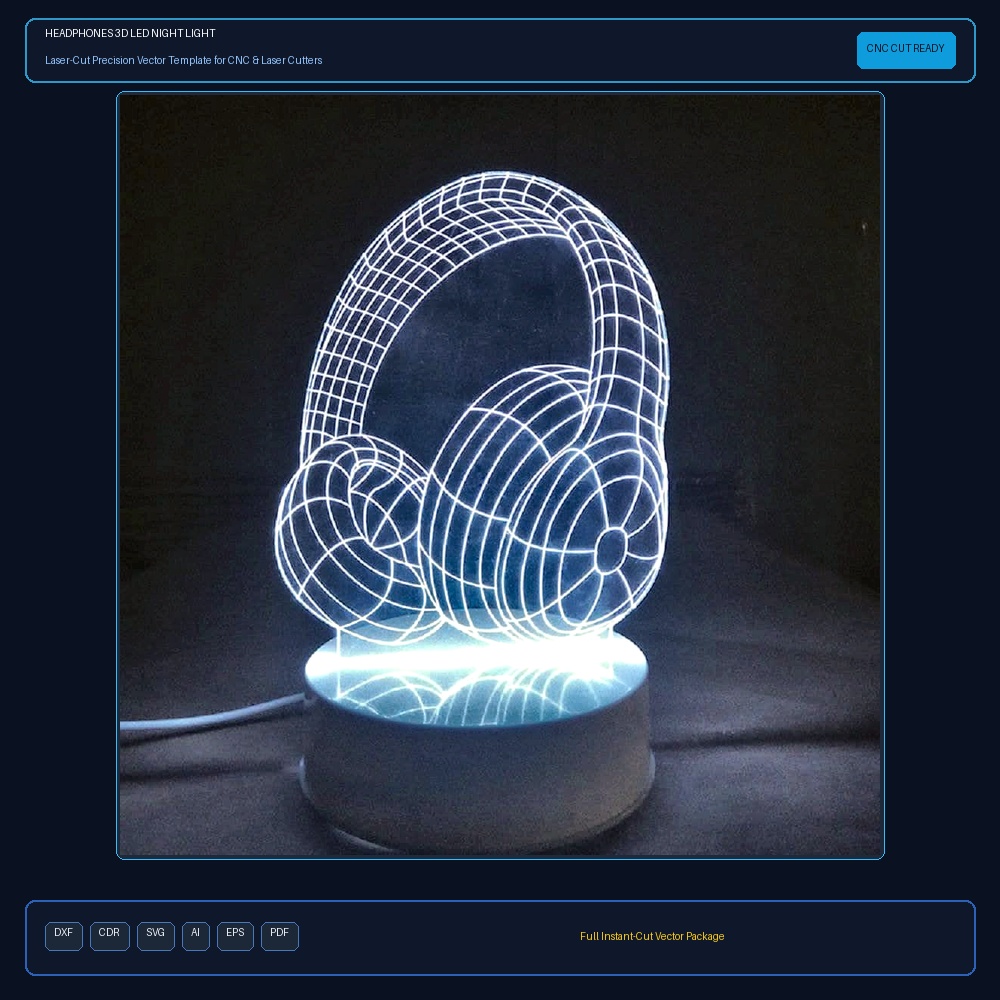 Headphones 3D LED Night Light