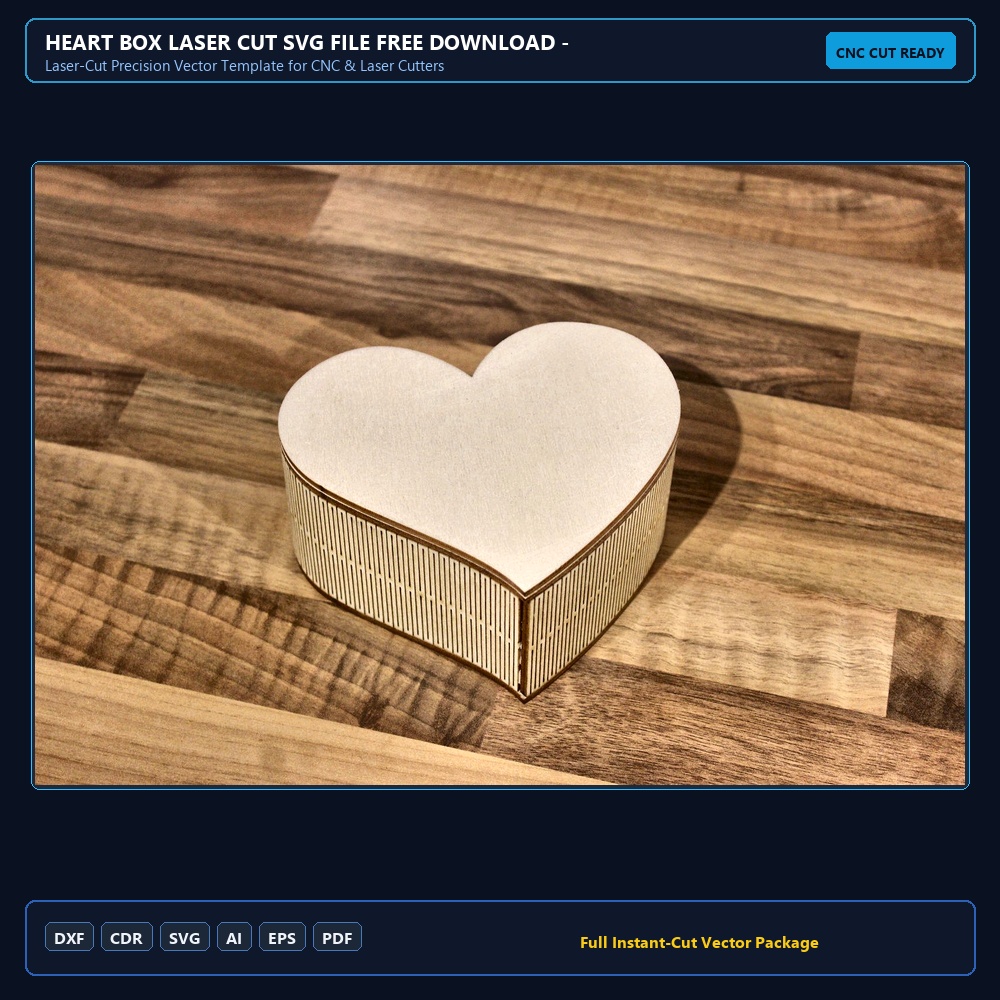 Heart Box Laser Cut SVG File Free Download - 3axis.co