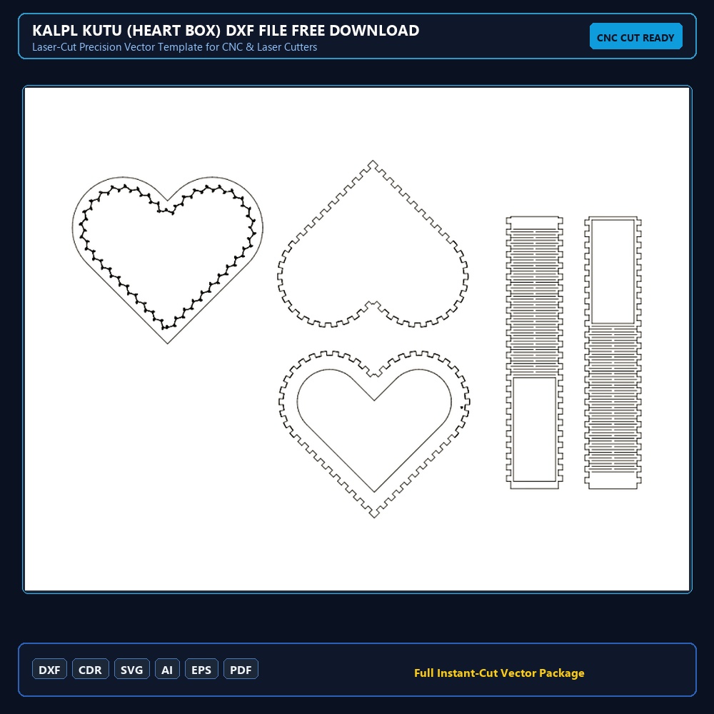 Kalpl Kutu (Heart Box) dxf File Free Download - 3axis.co