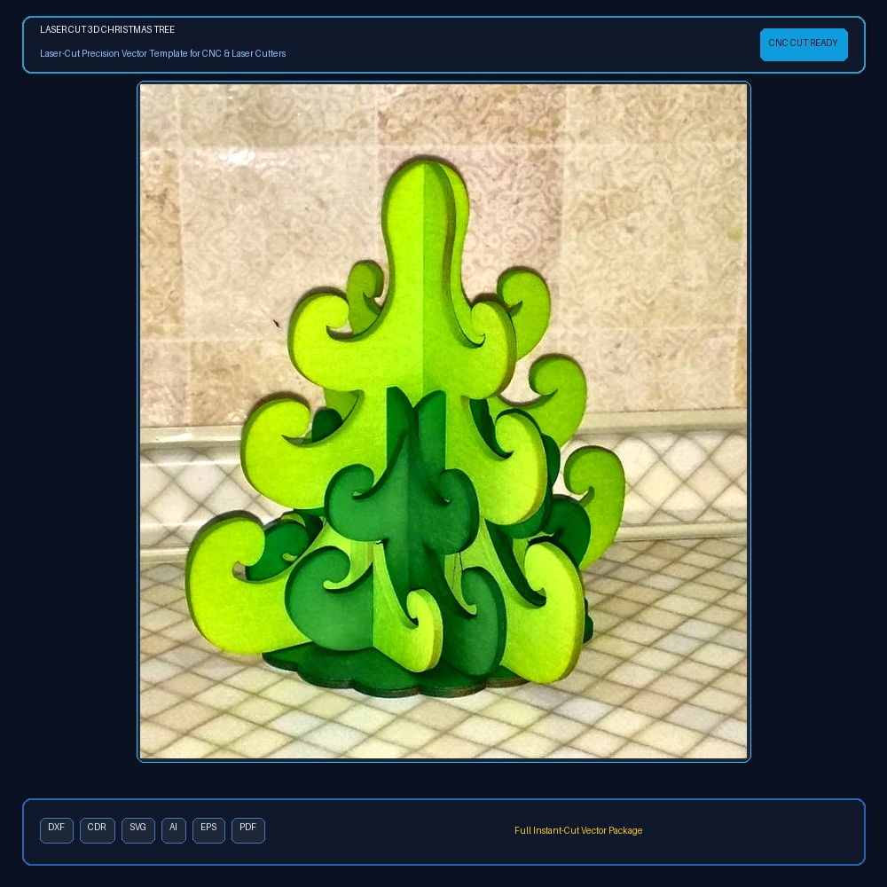 Laser Cut 3D Christmas Tree