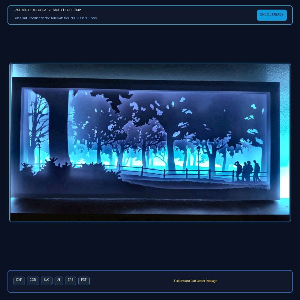 Laser Cut 3D Decorative Night Light Lamp