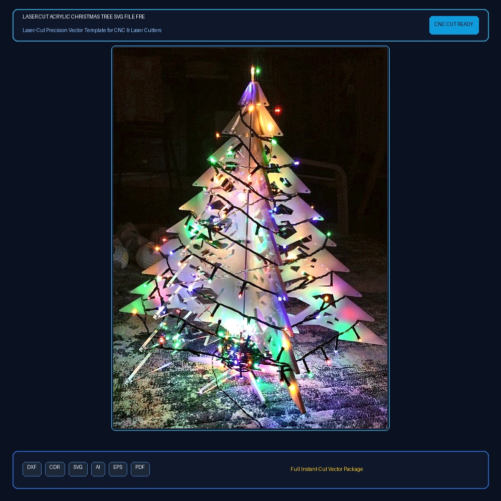 Laser Cut Acrylic Christmas Tree SVG File Free Download - 3axis.co