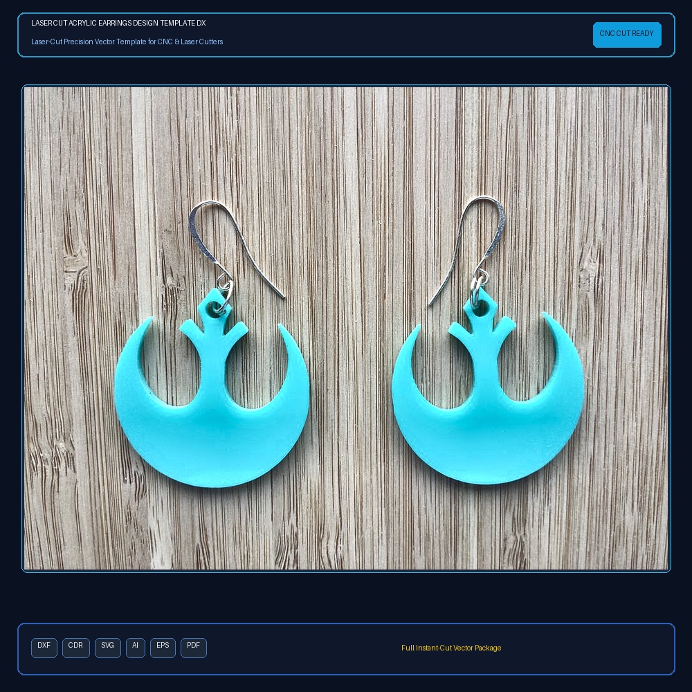 Laser Cut Acrylic Earrings Design Template DXF File Free Download - 3axis.co