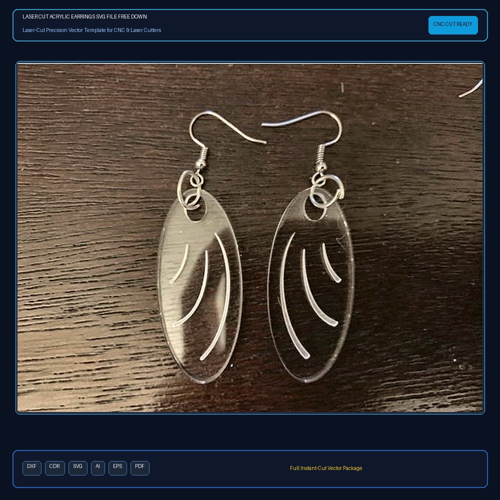 Laser Cut Acrylic Earrings SVG File Free Download - 3axis.co