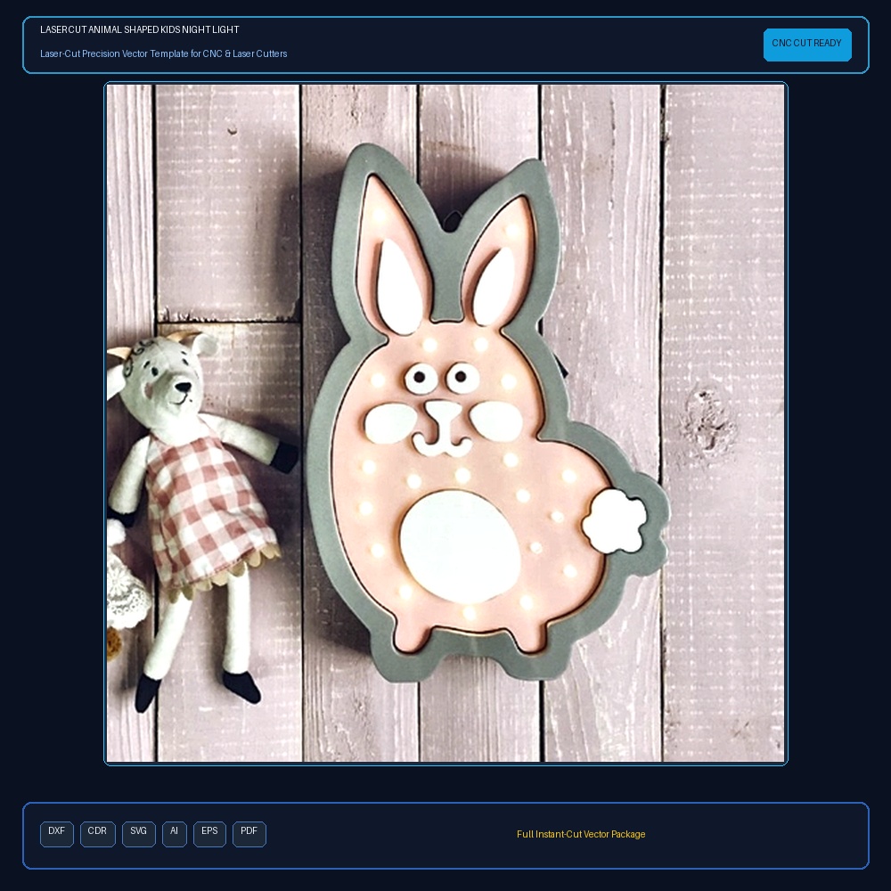 Laser Cut Animal Shaped Kids Night Light