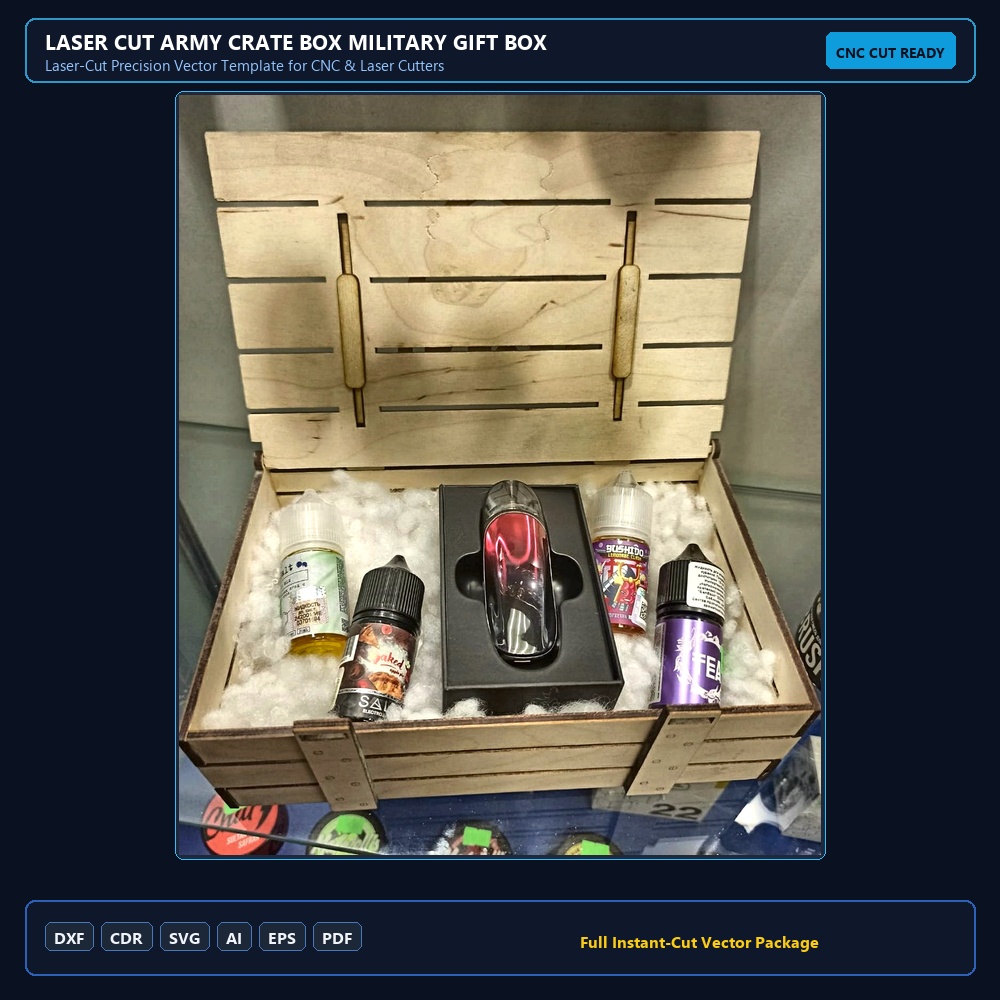 Laser Cut Army Crate Box Military Gift Box