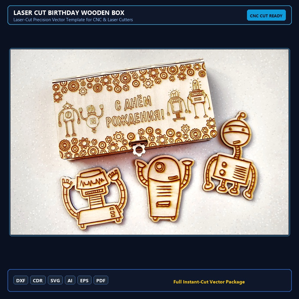 Laser Cut Birthday Wooden Box