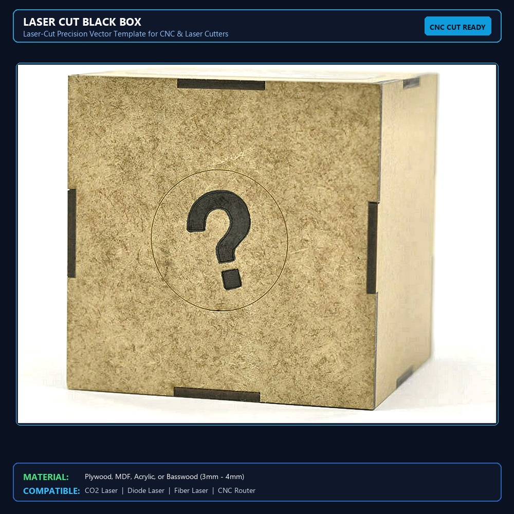 Laser Cut Black Box View 2
