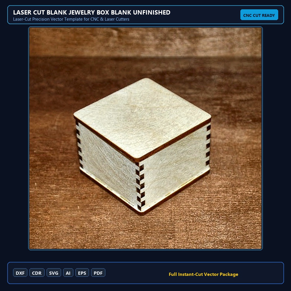 Laser Cut Blank Jewelry Box Blank Unfinished Wooden Box