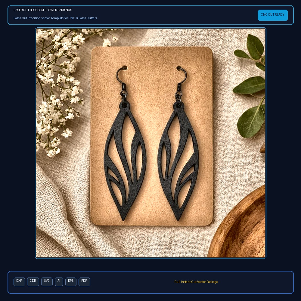 Laser Cut Blossom Flower Earrings