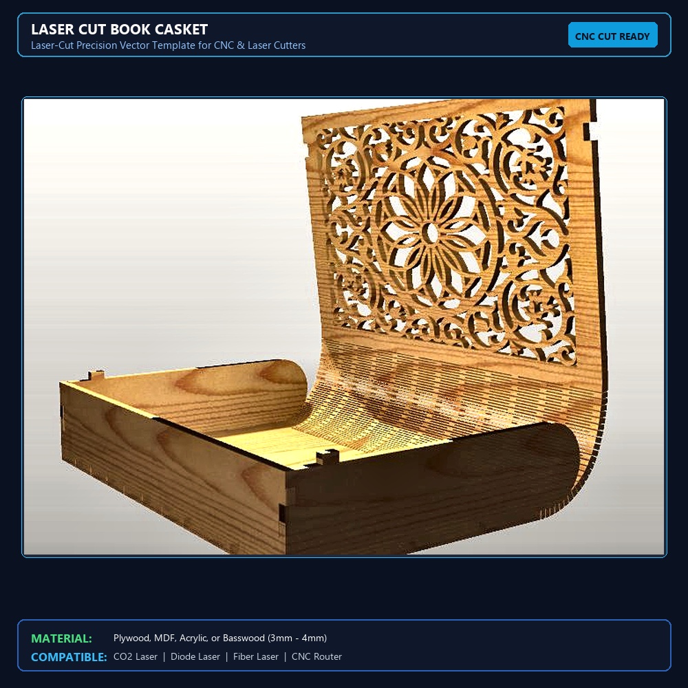 Laser Cut Book Casket View 2