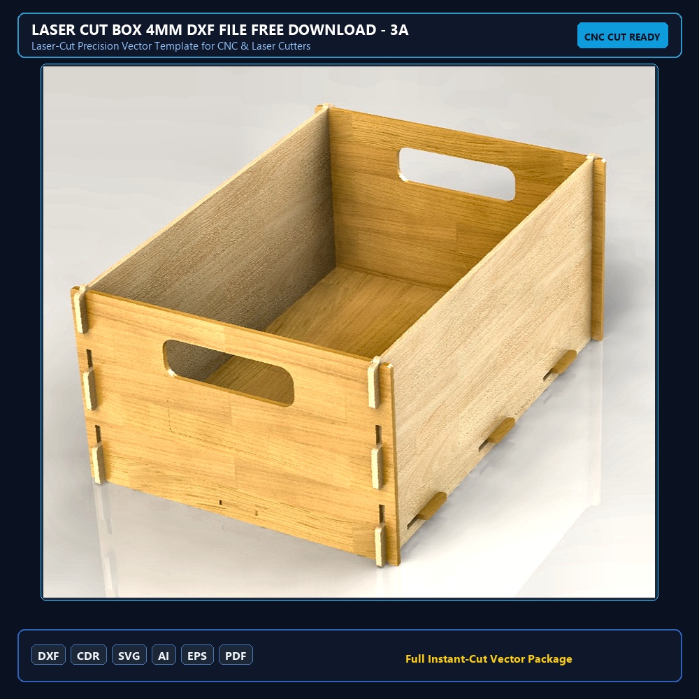 Laser Cut Box 4mm DXF File Free Download - 3axis.co