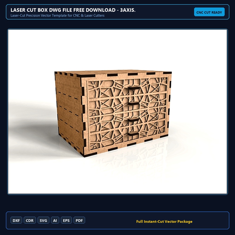 Laser Cut Box DWG File Free Download - 3axis.co