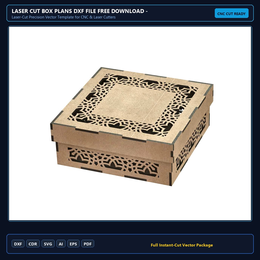 Laser Cut Box Plans DXF File Free Download - 3axis.co