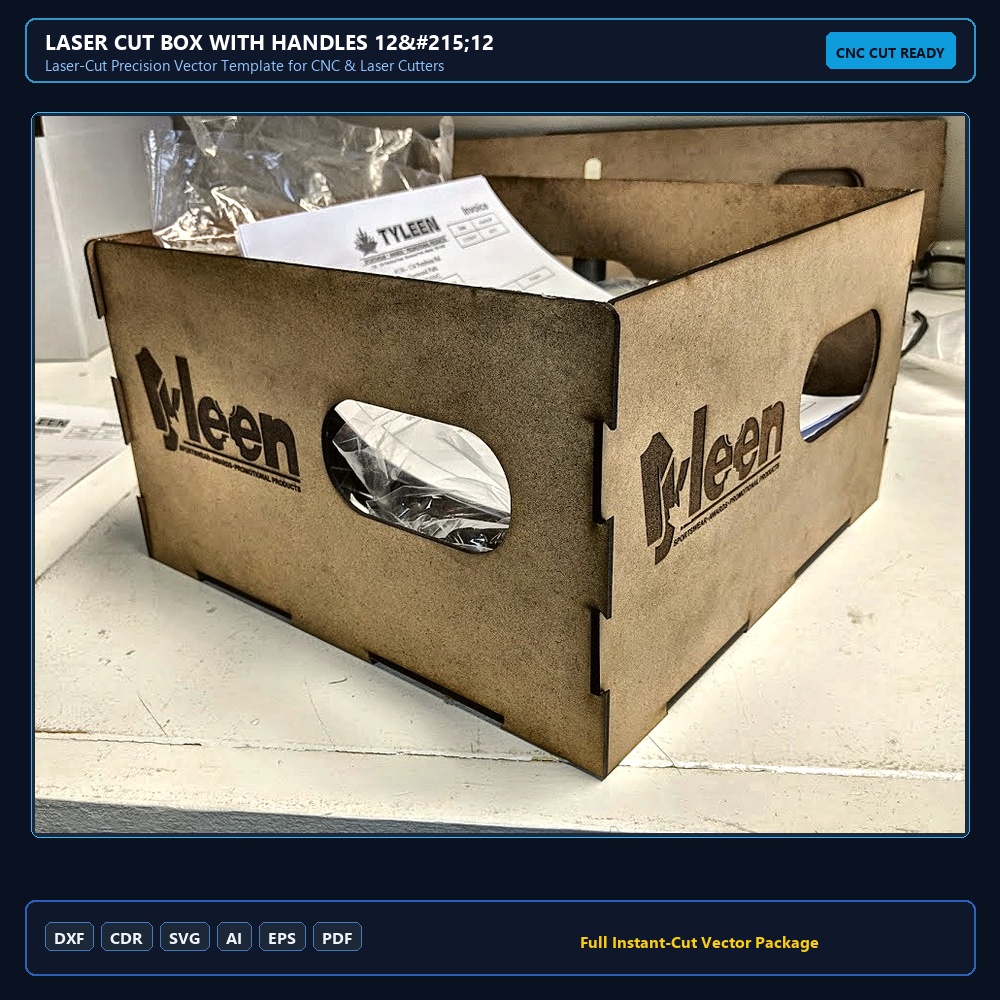 Laser Cut Box With Handles 12×12