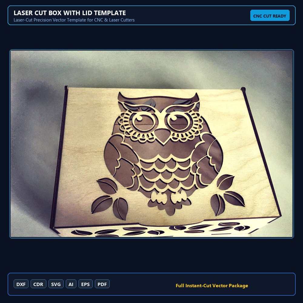 Laser Cut Box with Lid Template