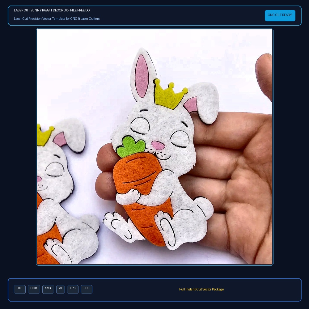 Laser Cut Bunny Rabbit Decor DXF File Free Download - 3axis.co