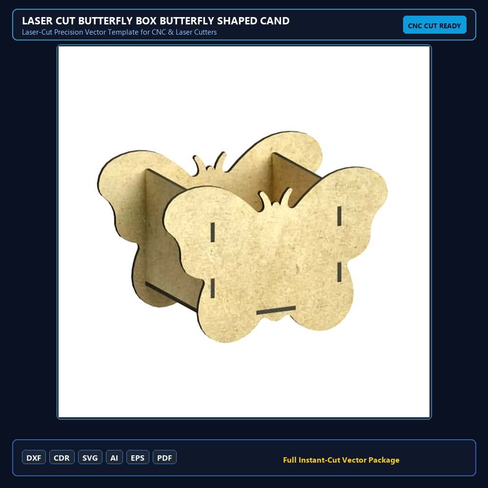 Laser Cut Butterfly Box Butterfly Shaped Candy Holder MDF Butterfly Centerpiece Cachepot
