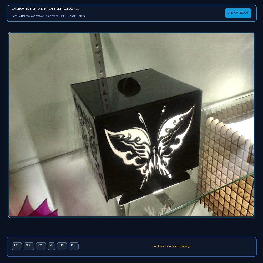 Laser Cut Butterfly Lamp DXF File Free Download - 3axis.co