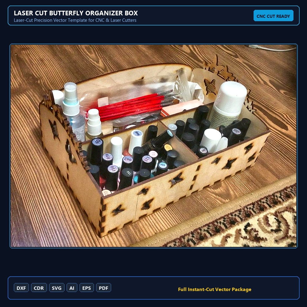 Laser Cut Butterfly Organizer Box