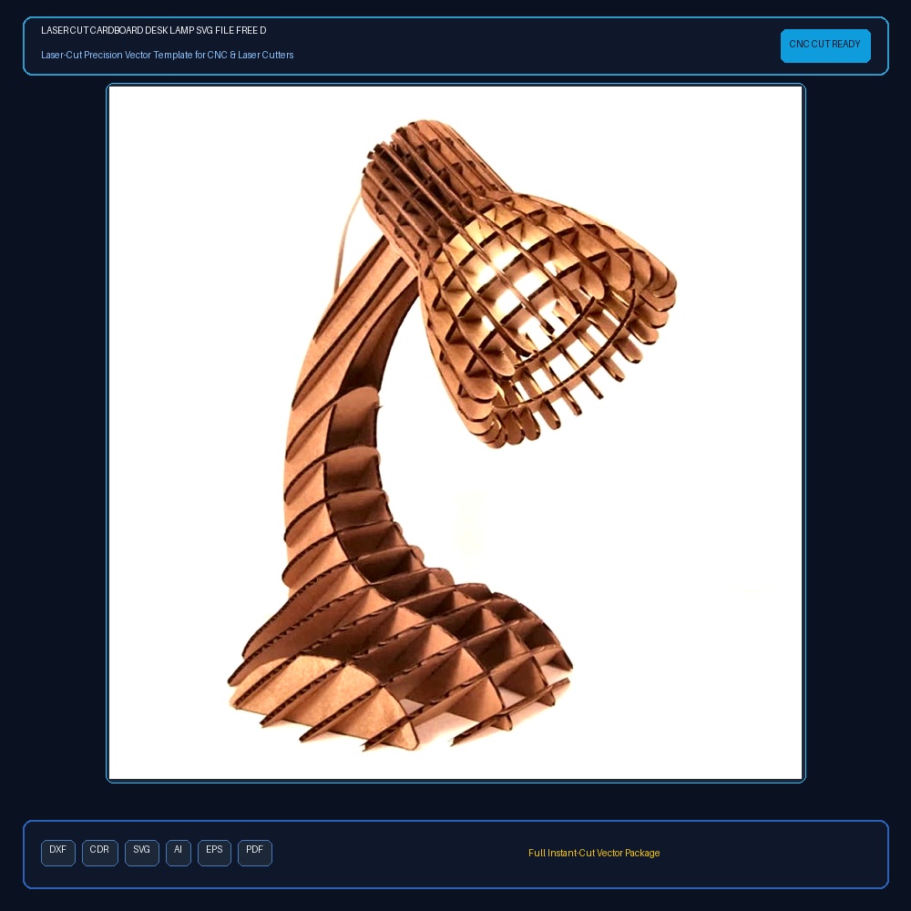 Laser Cut Cardboard Desk Lamp SVG File Free Download - 3axis.co