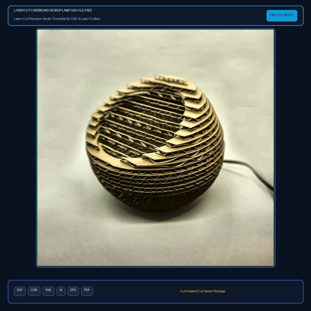 Laser Cut Cardboard Deskop Lamp SVG File Free Download - 3axis.co