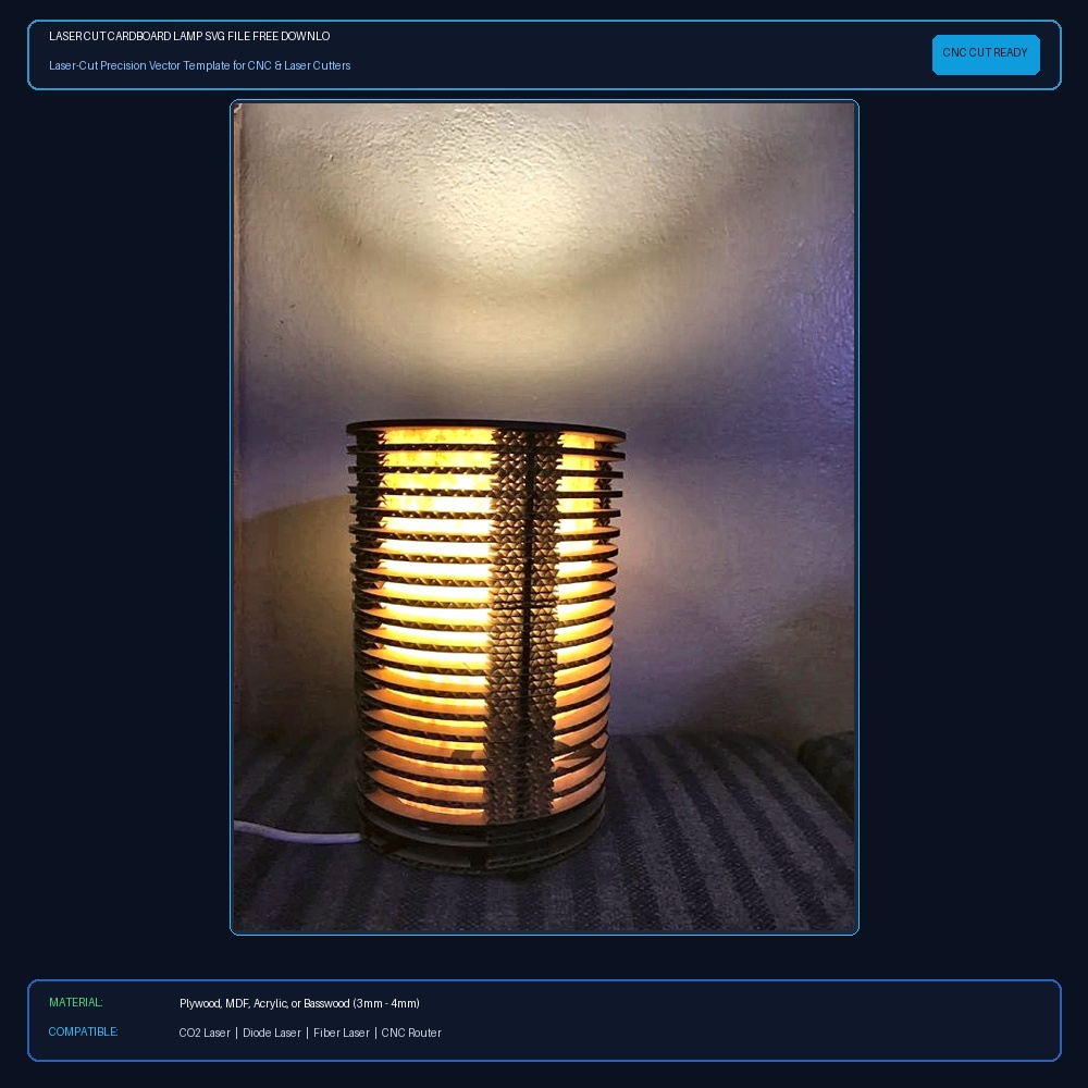 Laser Cut Cardboard Lamp SVG File Free Download - 3axis.co View 2
