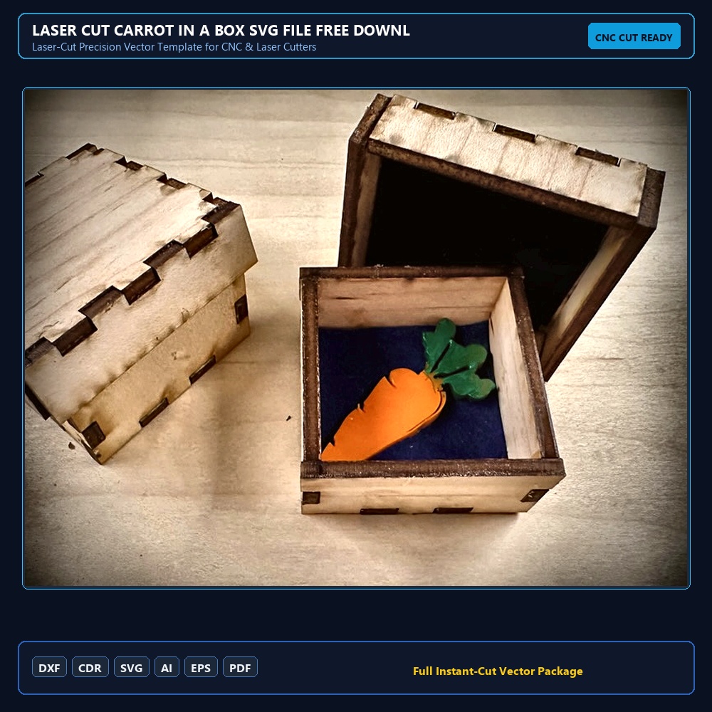 Laser Cut Carrot In A Box SVG File Free Download - 3axis.co
