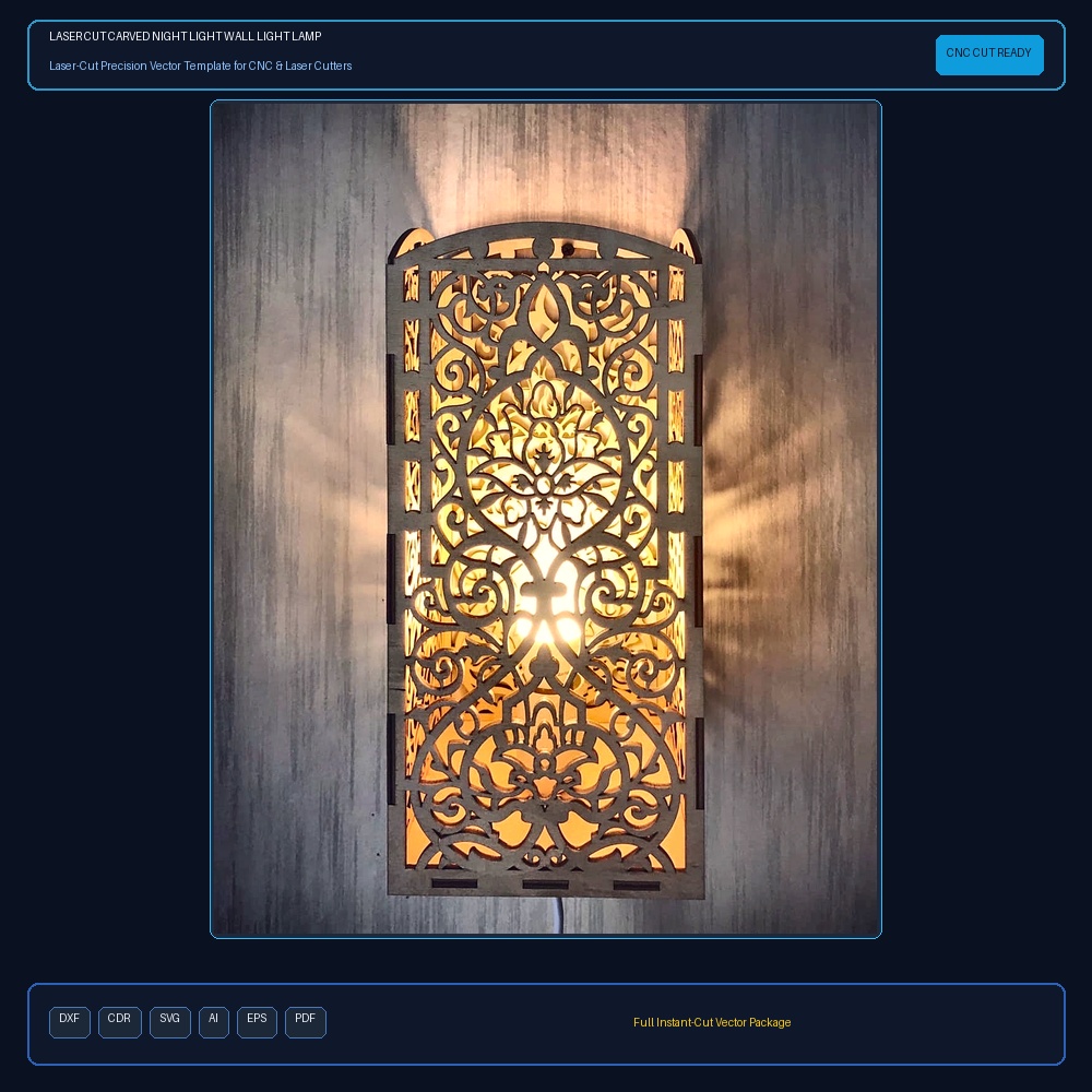 Laser Cut Carved Night Light Wall Light Lamp