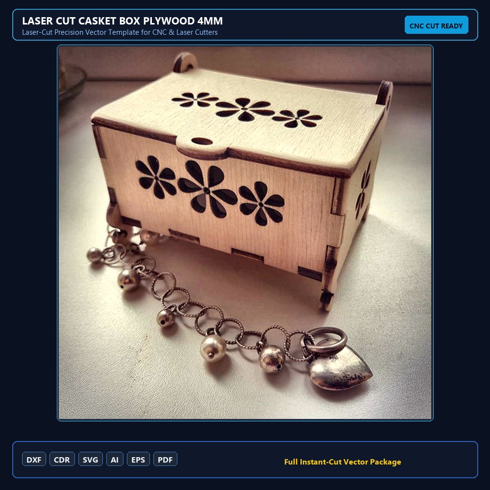 Laser Cut Casket Box Plywood 4mm