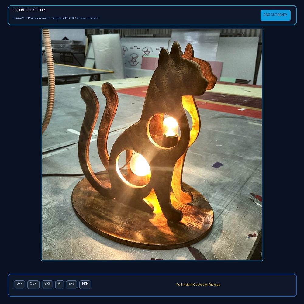 Laser Cut Cat Lamp