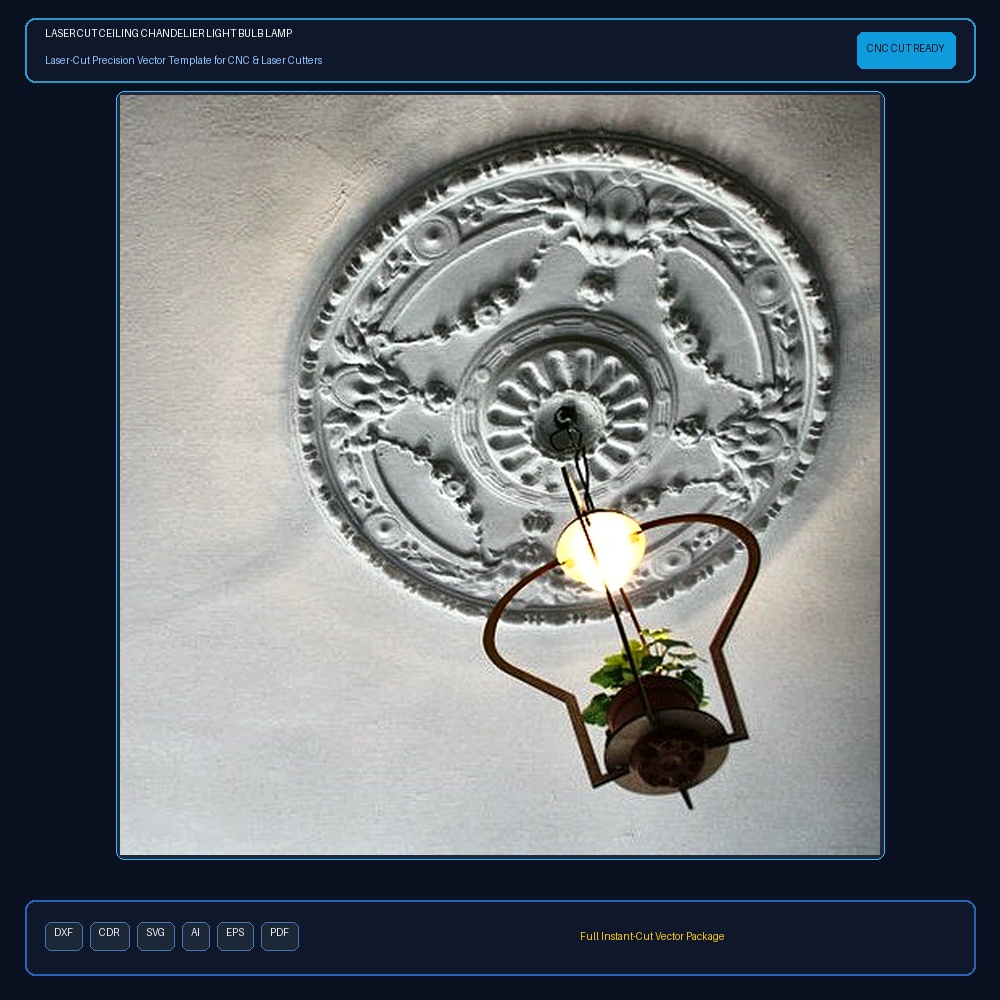 Laser Cut Ceiling Chandelier Light Bulb Lamp