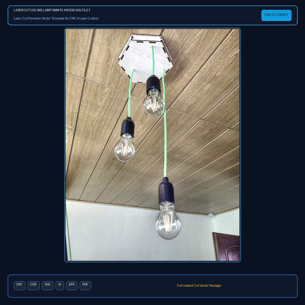 Laser Cut Ceiling Lamp 3mm Plywood SVG File Free Download - 3axis.co