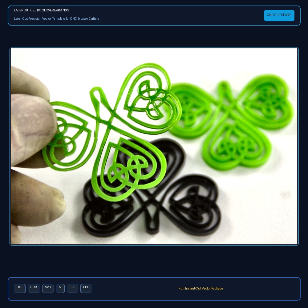 Laser Cut Celtic Clover Earrings