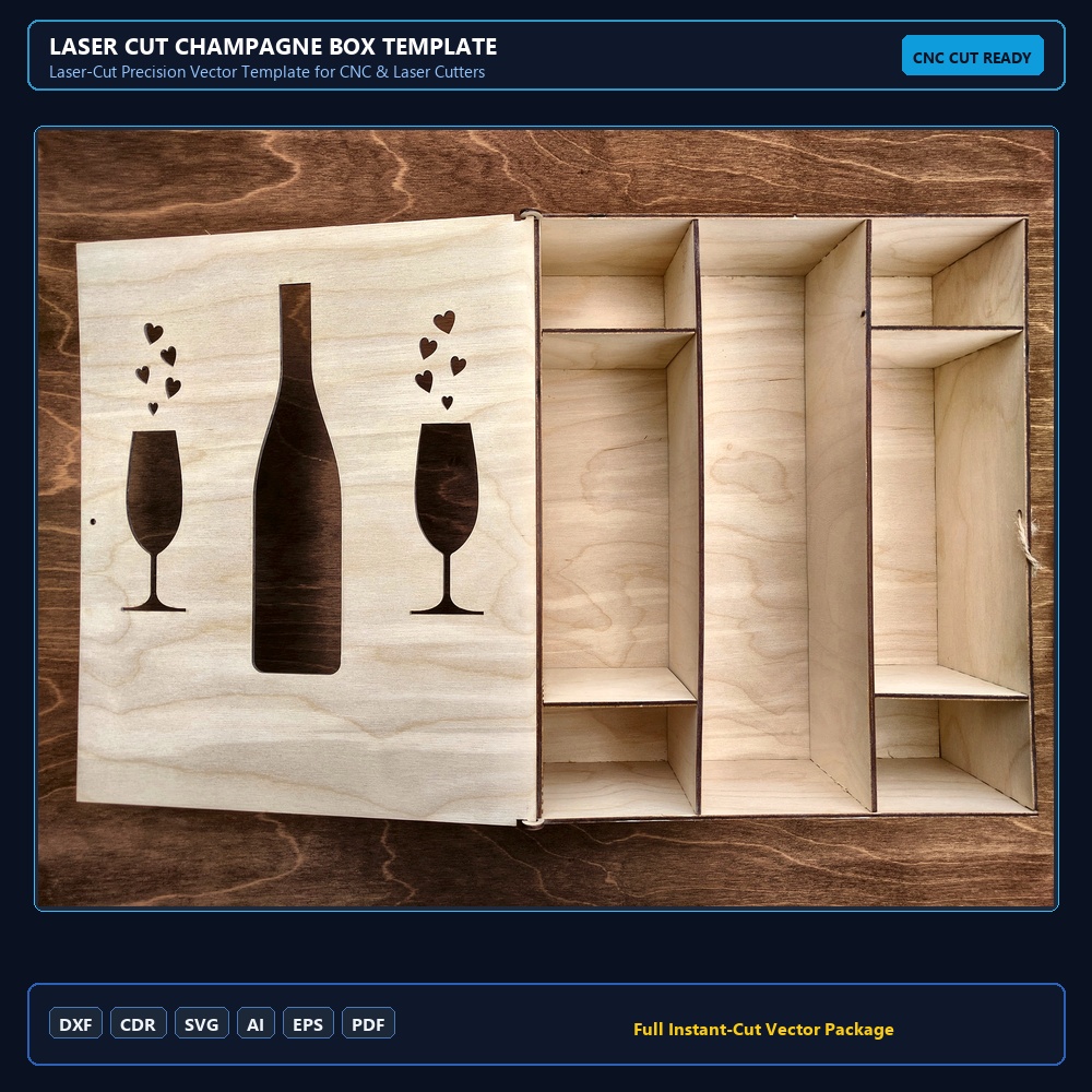Laser Cut Champagne Box Template