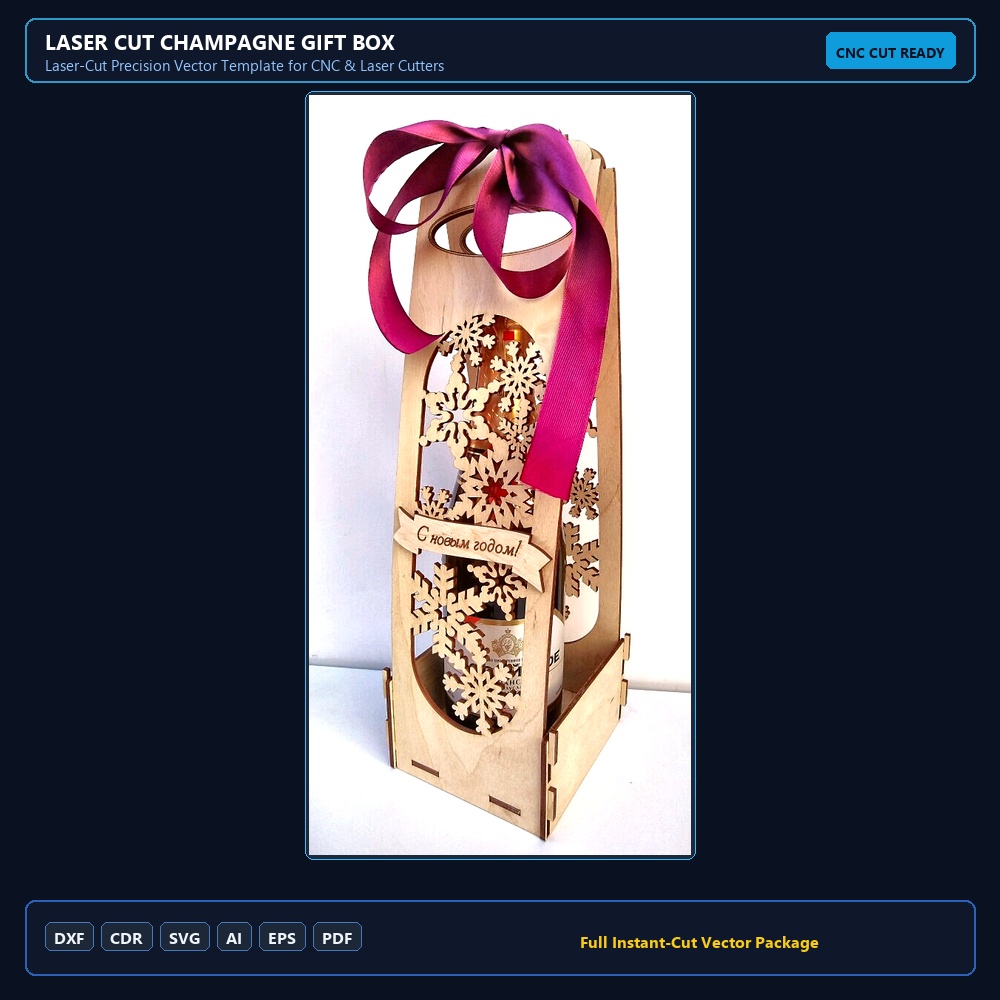 Laser Cut Champagne Gift Box