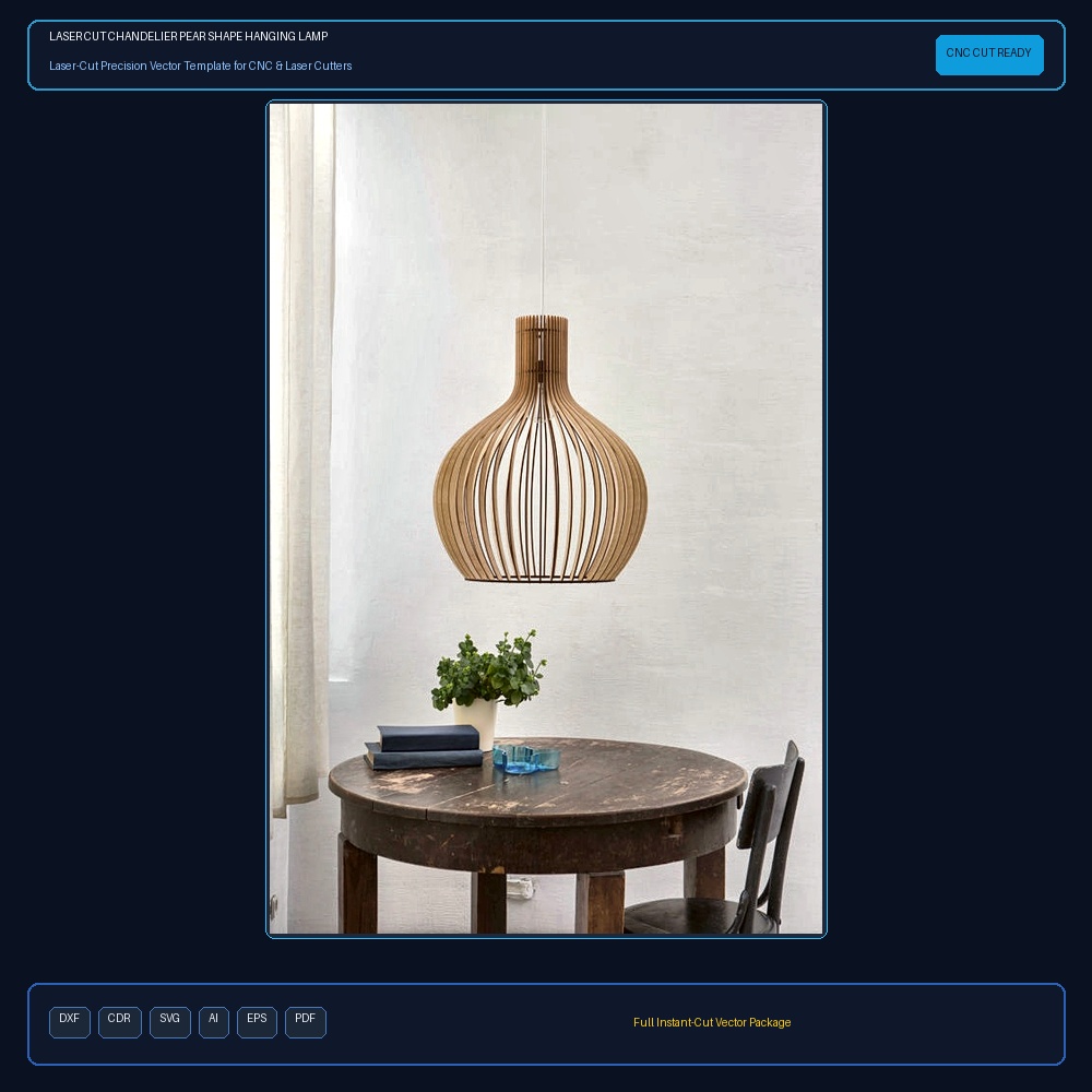 Laser Cut Chandelier Pear Shape Hanging Lamp Light