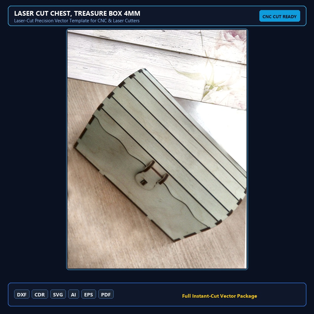 Laser Cut Chest, Treasure Box 4mm
