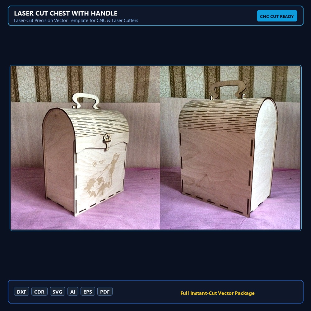 Laser Cut Chest with Handle