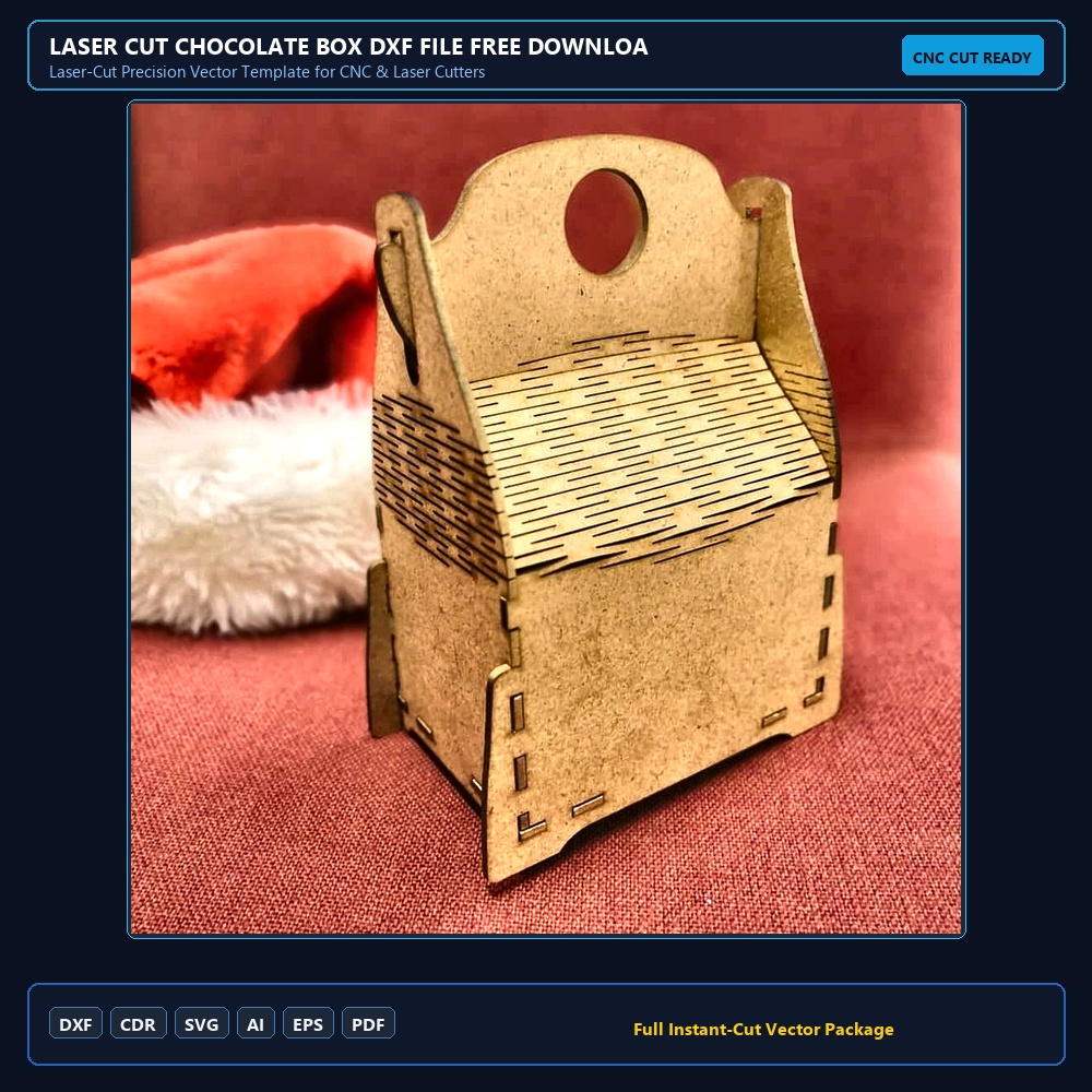 Laser Cut Chocolate Box DXF File Free Download - 3axis.co