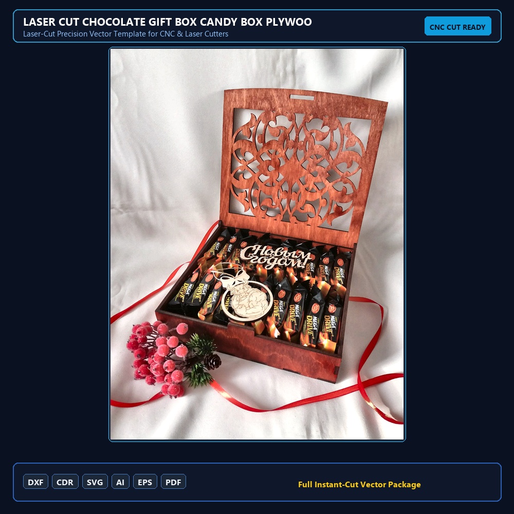Laser Cut Chocolate Gift Box Candy Box Plywood 4mm